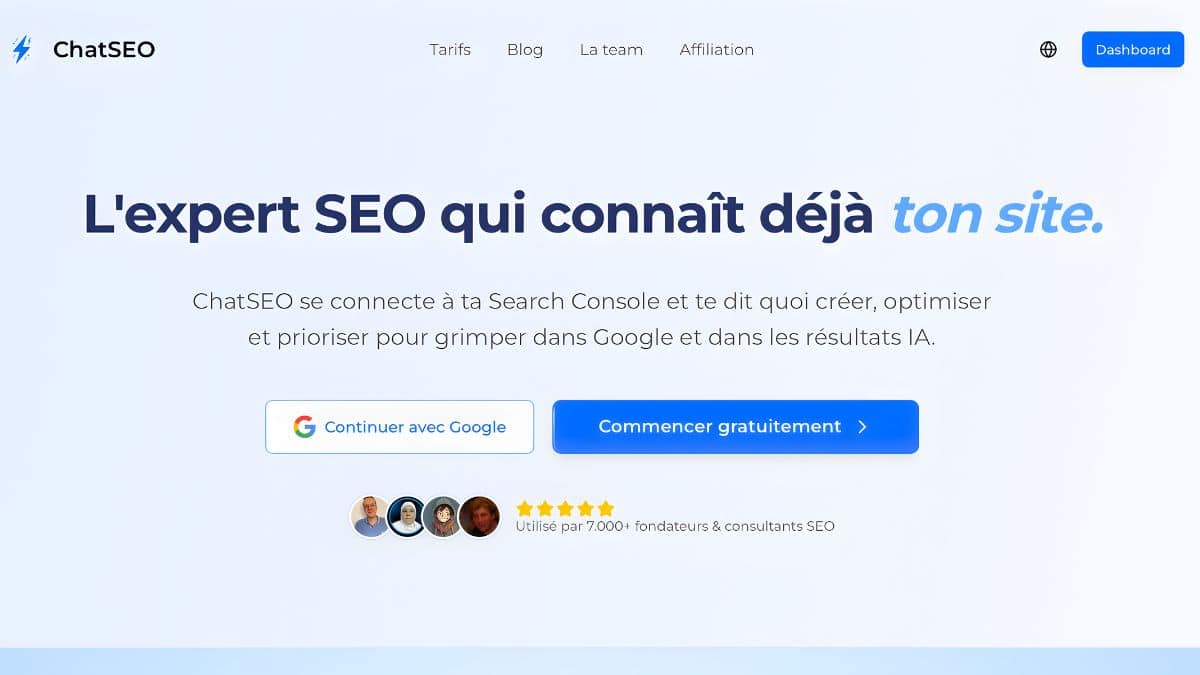 Accès à ChatSEO, un SaaS d'agent IA co-fondé par Paul Vengeons