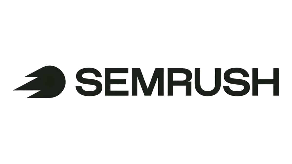 Logo officiel de Semrush sur fond épuré, l'outil de référence pour l'analyse SEO et le marketing digital