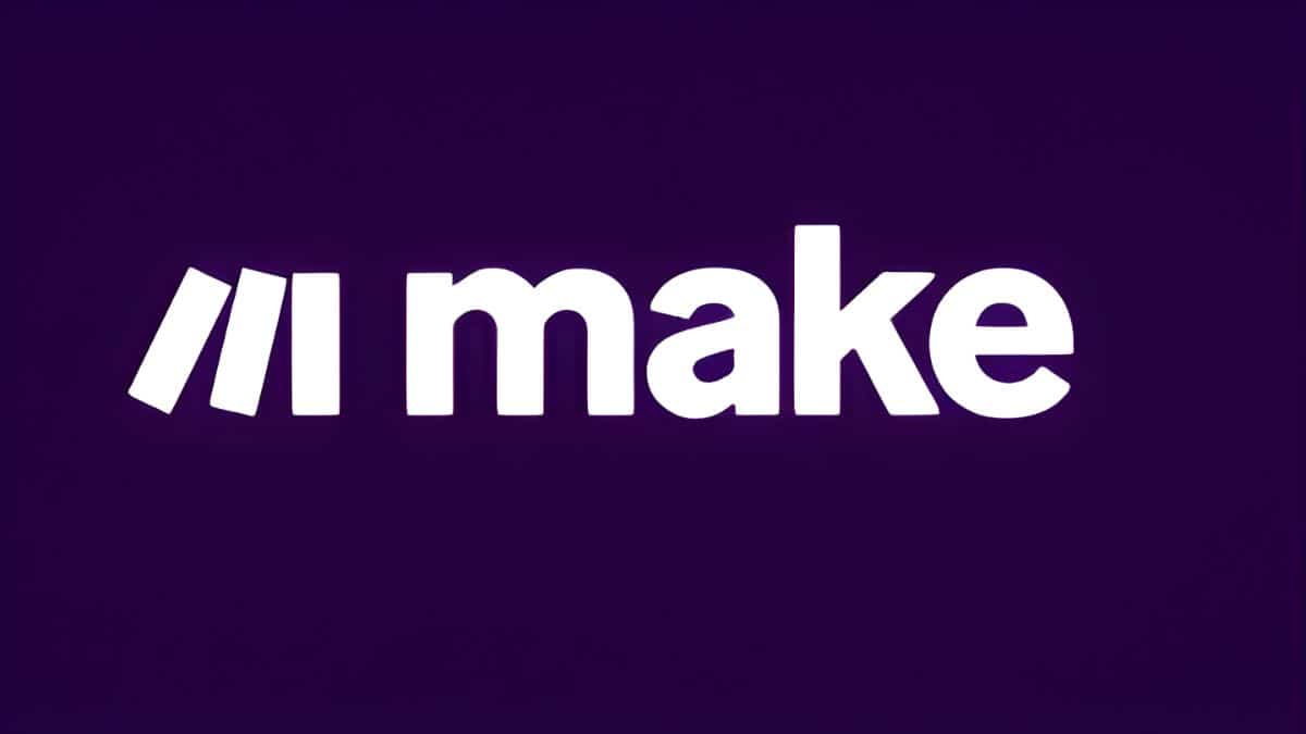Logo de Make.com, plateforme d'automatisation visuelle no-code anciennement Integromat