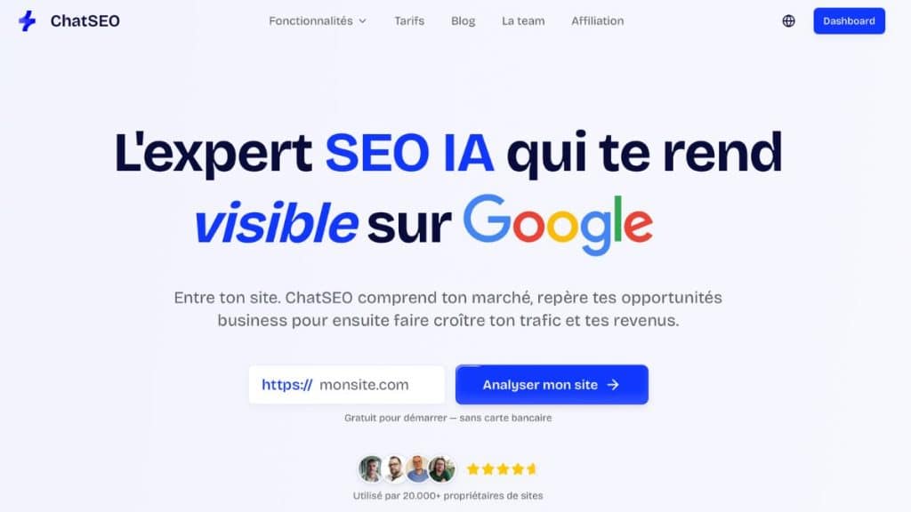 ChatSEO avis, un SaaS d'agent IA fondé par Paul Vengeons